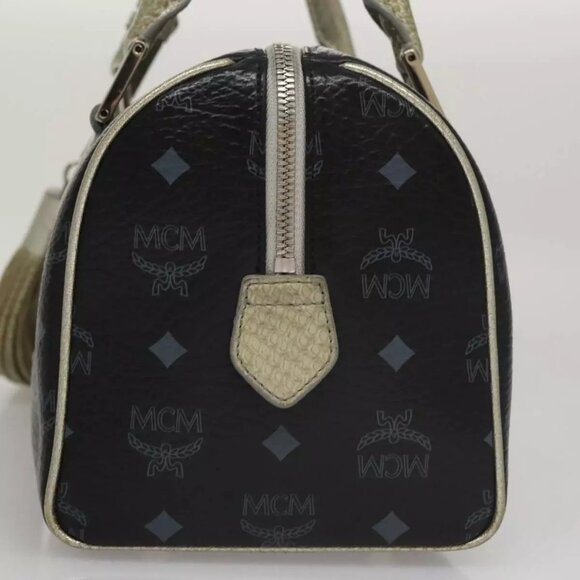 MCM Vicetos Logogram Hand Bag PVC Black Auth - Picture 12 of 16